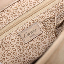 CARTIER PANTHERE Hand Bag Suede Beige Silver Auth 201200V-19