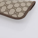 GUCCI GG Supreme Web Sherry Line Pouch PVC Beige Auth 201201A-10