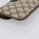 GUCCI GG Supreme Web Sherry Line Pouch PVC Beige Auth 201201A-11