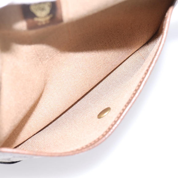 GUCCI GG Supreme Web Sherry Line Pouch PVC Beige Auth 201201A