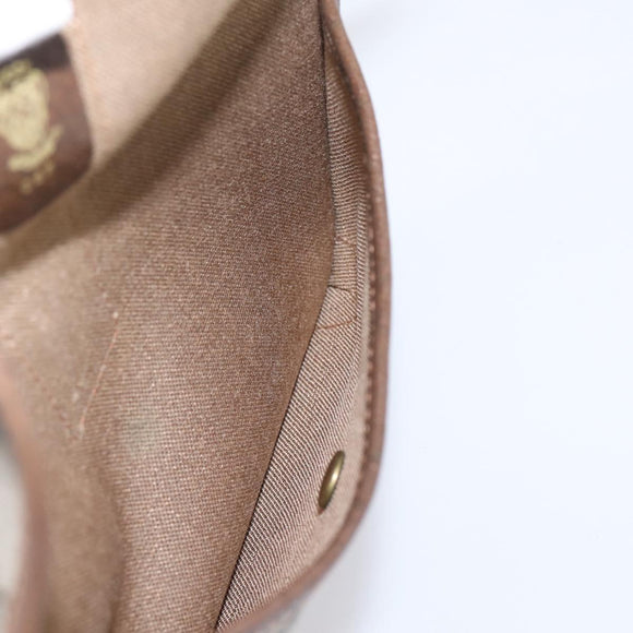 GUCCI GG Supreme Web Sherry Line Pouch PVC Beige Auth 201201A