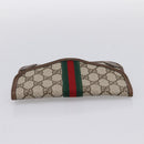 GUCCI GG Supreme Web Sherry Line Pouch PVC Beige Auth 201201A-6