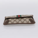 GUCCI GG Supreme Web Sherry Line Pouch PVC Beige Auth 201201A-7