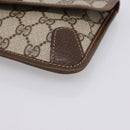GUCCI GG Supreme Web Sherry Line Pouch PVC Beige Auth 201201A-8