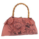 GUCCI Bamboo Hand Bag Leather Pink Gold 95231 Auth 201206V-1