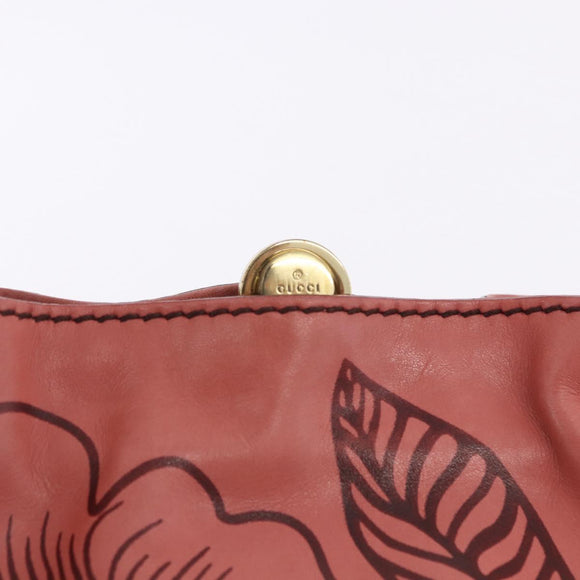 GUCCI Bamboo Hand Bag Leather Pink Gold 95231 Auth 201206V