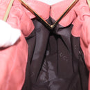 GUCCI Bamboo Hand Bag Leather Pink Gold 95231 Auth 201206V-19