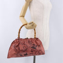 GUCCI Bamboo Hand Bag Leather Pink Gold 95231 Auth 201206V-22