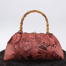 GUCCI Bamboo Hand Bag Leather Pink Gold 95231 Auth 201206V-23