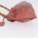 GUCCI Bamboo Hand Bag Leather Pink Gold 95231 Auth 201206V-5