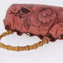 GUCCI Bamboo Hand Bag Leather Pink Gold 95231 Auth 201206V-6