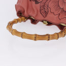 GUCCI Bamboo Hand Bag Leather Pink Gold 95231 Auth 201206V-7