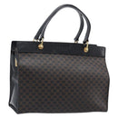 CELINE Macadam Hand Bag PVC Leather Black Gold Tone Auth 201208-1