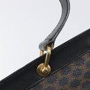 CELINE Macadam Hand Bag PVC Leather Black Gold Tone Auth 201208-10