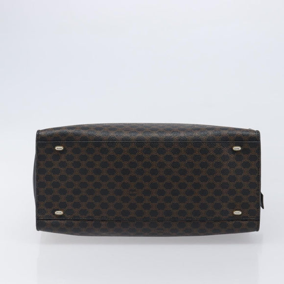 CELINE Macadam Hand Bag PVC Leather Black Gold Tone Auth 201208