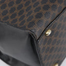 CELINE Macadam Hand Bag PVC Leather Black Gold Tone Auth 201208-15