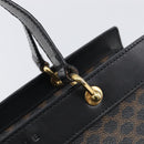 CELINE Macadam Hand Bag PVC Leather Black Gold Tone Auth 201208-16