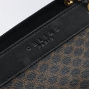CELINE Macadam Hand Bag PVC Leather Black Gold Tone Auth 201208-17