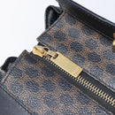 CELINE Macadam Hand Bag PVC Leather Black Gold Tone Auth 201208-18