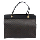 CELINE Macadam Hand Bag PVC Leather Black Gold Tone Auth 201208-2