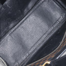 CELINE Macadam Hand Bag PVC Leather Black Gold Tone Auth 201208-20
