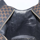 CELINE Macadam Hand Bag PVC Leather Black Gold Tone Auth 201208-22