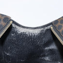 CELINE Macadam Hand Bag PVC Leather Black Gold Tone Auth 201208-23