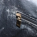 CELINE Macadam Hand Bag PVC Leather Black Gold Tone Auth 201208-24