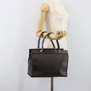 CELINE Macadam Hand Bag PVC Leather Black Gold Tone Auth 201208-27
