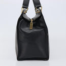 CELINE Macadam Hand Bag PVC Leather Black Gold Tone Auth 201208-5