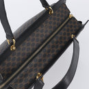 CELINE Macadam Hand Bag PVC Leather Black Gold Tone Auth 201208-6