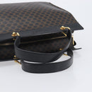 CELINE Macadam Hand Bag PVC Leather Black Gold Tone Auth 201208-7
