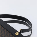 CELINE Macadam Hand Bag PVC Leather Black Gold Tone Auth 201208-8
