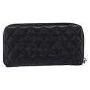 CHANEL Cambon Line Matelasse Long Wallet Leather Black Silver CC Auth 201210A-3