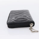 CHANEL Cambon Line Matelasse Long Wallet Leather Black Silver CC Auth 201210A-4