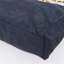 PRADA Chain Shoulder Bag Nylon Navy Gold Tone Auth 201216-12