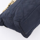 PRADA Chain Shoulder Bag Nylon Navy Gold Tone Auth 201216-13