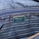 PRADA Chain Shoulder Bag Nylon Navy Gold Tone Auth 201216-18