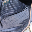 PRADA Chain Shoulder Bag Nylon Navy Gold Tone Auth 201216-19