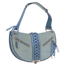 Christian Dior Admit It Shoulder Bag Denim Light Blue Silver Auth 201218V-1