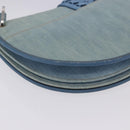 Christian Dior Admit It Shoulder Bag Denim Light Blue Silver Auth 201218V-17