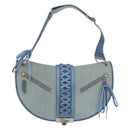 Christian Dior Admit It Shoulder Bag Denim Light Blue Silver Auth 201218V-13
