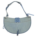 Christian Dior Admit It Shoulder Bag Denim Light Blue Silver Auth 201218V-2
