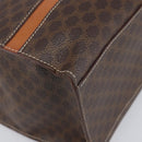 CELINE Macadam Tote Bag PVC Leather Brown Gold Tone Auth 201219-14