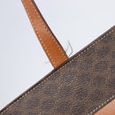 CELINE Macadam Tote Bag PVC Leather Brown Gold Tone Auth 201219-15