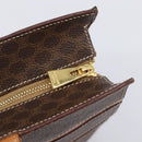 CELINE Macadam Tote Bag PVC Leather Brown Gold Tone Auth 201219-16