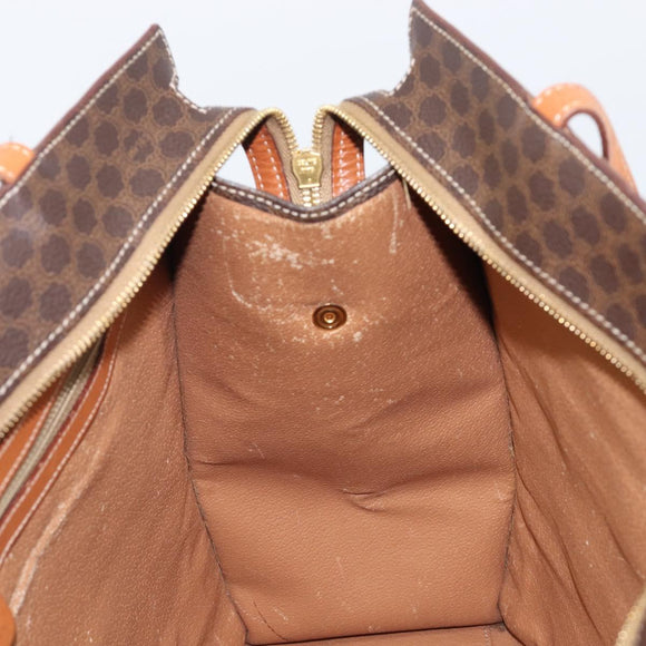CELINE Macadam Tote Bag PVC Leather Brown Gold Tone Auth 201219