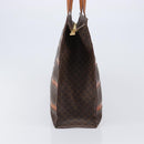 CELINE Macadam Tote Bag PVC Leather Brown Gold Tone Auth 201219-5