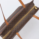CELINE Macadam Tote Bag PVC Leather Brown Gold Tone Auth 201219-6