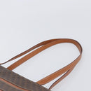 CELINE Macadam Tote Bag PVC Leather Brown Gold Tone Auth 201219-8